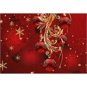 Koberec Vitaus Christmas Period Red Decorations, 50 x 80 cm