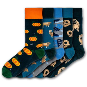 Sada 5 párů barevných ponožek Funky Steps Dark Mix, velikost 41 - 45