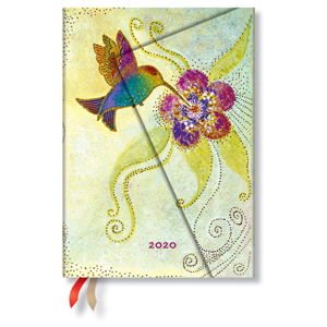 Vícebarevný diář na rok 2020 v tvrdé vazbě Paperblanks Hummingbird, 368 stran