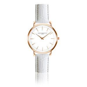 Dámské hodinky s bílým koženým řemínkem Annie Rosewood Bella