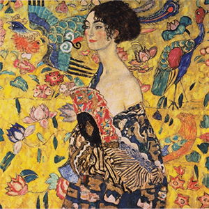 Reprodukce obrazu Gustav Klimt Lady With Fan, 70 x 70 cm