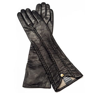 Dámské černé kožené rukavice <br>Pride & Dignity New York, vel. 6,5
