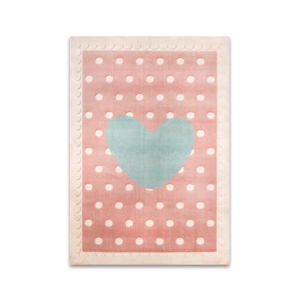 Dětský růžovo-modrý koberec Heart, 133 x 190 cm