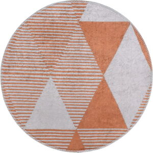 Oranžový pratelný kulatý koberec ø 80 cm Yuvarlak – Vitaus