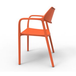 Sada 2 oranžových zahradních židlí s područkami Resol Splash
