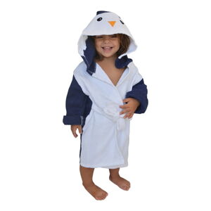 Bílo-modrý bavlněný dětský župan velikost M Penguin - Rocket Baby