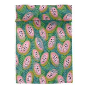 Zeleno-růžový prošívaný přehoz 270x260 cm Papaya – Aware