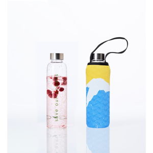 Cestovní lahev z borosilikátového skla s obalem BBBYO Fuji Print, 570 ml