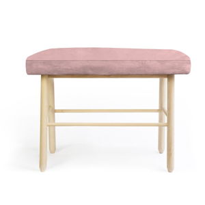 Stolička z borovicového dřeva s růžovým sametovým potahem Velvet Atelier
