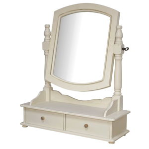 Krémové stolní zrcadlo z topolového dřeva Livin Hill Rimini