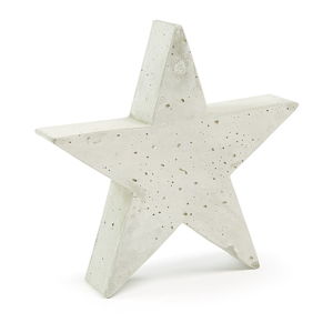 Bílá cementová dekorace La Forma Sens Star, 31 x 30 cm