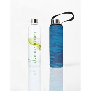 Cestovní lahev z borosilikátového skla s neoprénovým obalem BBBYO Sea, 750 ml