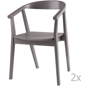 Sada 2 šedých jídelních židlí sømcasa Donna