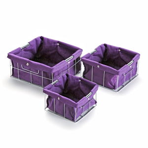 Sada 3 fialových úložných košíků Versa Cestas