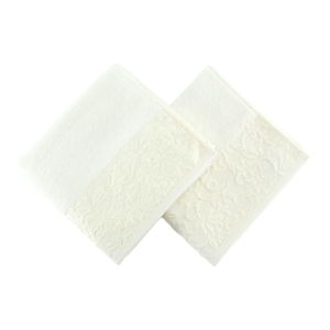 Sada dvou bílých ručníků Empire, 90 x 50 cm