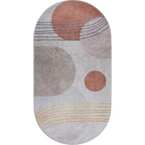Pratelný koberec v oranžovo-krémové barvě 60x100 cm Oval – Vitaus