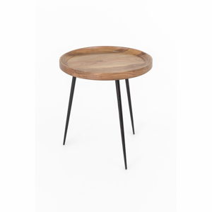 Odkládací stolek z akáciového dřeva WOOX LIVING Nela, ⌀ 46 cm