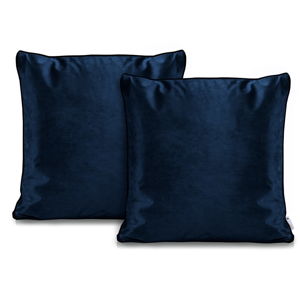 Sada 2 tmavě modrých povlaků na polštáře DecoKing Rimavelvet Dark Blue, 45 x 45 cm