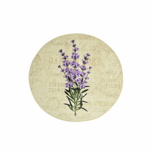 Koupelnová předložka s motivem fialových květin Chilai Violet Circle, ø 100 cm