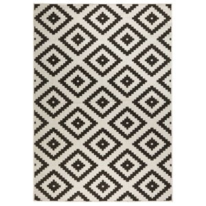 Černo-krémový venkovní koberec Bougari Malta, 80 x 150 cm