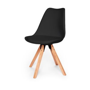 Černá židle s podnožím z bukového dřeva loomi.design Eco