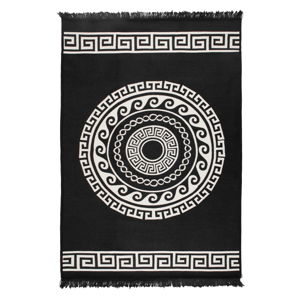 Béžovo-černý oboustranný koberec Mandala, 140 x 215 cm