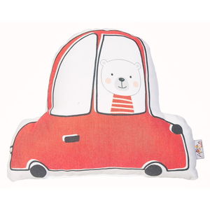 Červený dětský polštářek s příměsí bavlny Apolena Pillow Toy Car, 25 x 30 cm