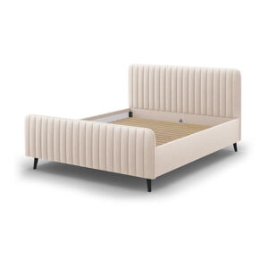 Béžová čalouněná dvoulůžková postel s roštem 160x200 cm Lily - Micadoni Home