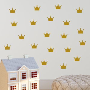 Sada žlutých samolepek na zeď North Carolina Scandinavian Home Decors Crown