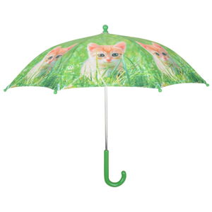 Zelený deštník s potiskem kočky Esschert Design Animals