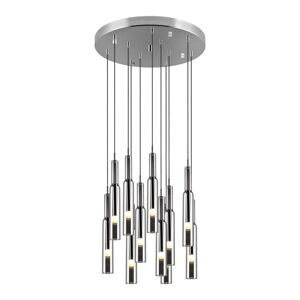 LED závěsné svítidlo se skleněným stínidlem ø 50 cm ve stříbrné barvě Lucent – Trio Select