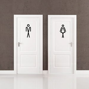 Samolepka Ambiance Bathroom Men Women, 20 x 15 cm