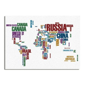 Obraz Really Nice Things Typo Worldmap, 50 x 70 cm