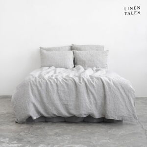 Černobílé lněné prodloužené povlečení na jednolůžko 165x220 cm – Linen Tales