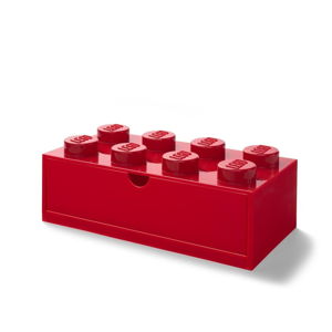 Červený stolní box se zásuvkou LEGO®, 31 x 16 cm