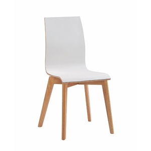Bílá jídelní židle s hnědými nohami Rowico Grace
