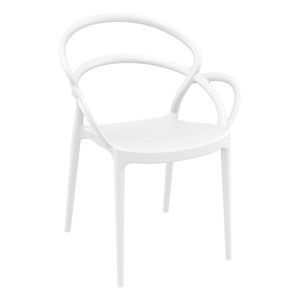 Sada 4 bílých zahradních židlí Resol Mila
