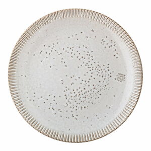Šedo-bílý kameninový talíř Bloomingville Thea, ø 27 cm