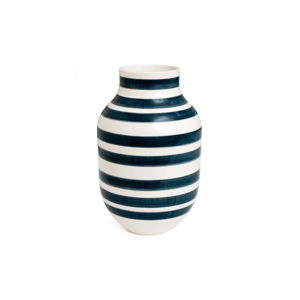 Šedo-bílá kameninová váza Kähler Design Omaggio, výška 30,5 cm