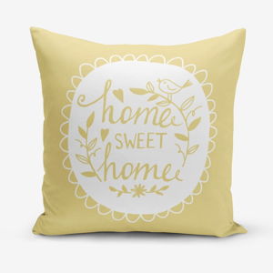 Žlutý povlak na polštář Minimalist Cushion Covers Home Sweet Home, 45 x 45 cm