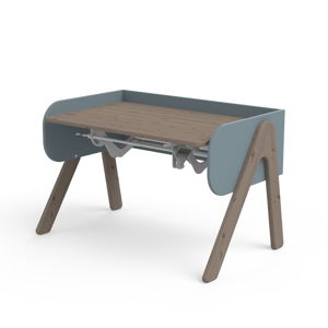 Tmavě hnědo-modrý psací stůl z borovicového dřeva s nastavitelnou výškou Flexa Woody