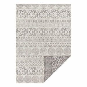 Šedo-bílý venkovní koberec Ragami Circle, 200 x 290