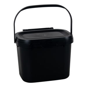 Černý víceúčelový plastový kuchyňský kbelík s víkem Addis, 24,5 x 18,5 x 19 cm