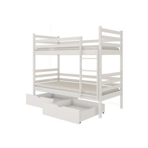 Bílá patrová dětská postel s úložným prostorem 90x200 cm Nemo - Lano Meble