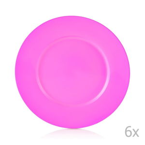 Sada 6 růžových porcelánových talířů Efrasia