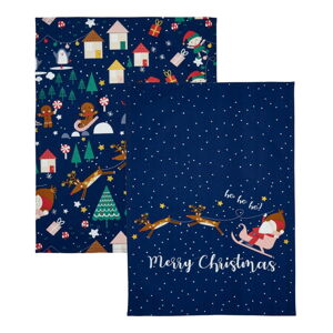 Bavlněné utěrky v sadě 2 ks s vánočním motivem 50x70 cm Santa's Christmas Wonderland – Catherine Lansfield