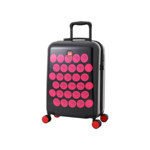 Černý dětský kufr s růžovými prvky LEGO® Brick Dots 20