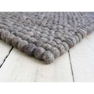 Ořechově hnědý kuličkový vlněný koberec Wooldot Ball Rugs, 100 x 150 cm