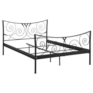 Černá dvoulůžková kovová postel Støraa Isabelle, 140 x 200 cm