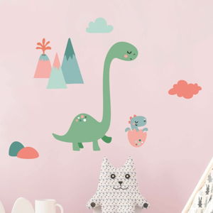 Nástěnné dětské samolepky Ambiance Mum and Baby Dinosaur